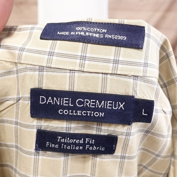 DANIEL CREMIEUX COLLECTION FINE ITALIAN FABRIC BUTTON UP SHIRT MENS L - Picture 6 of 6